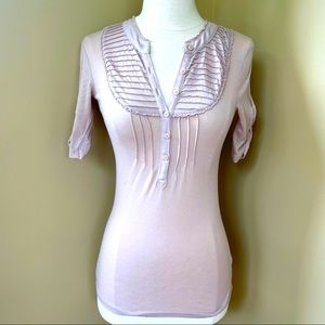 Frenchi fitted button tan blouse